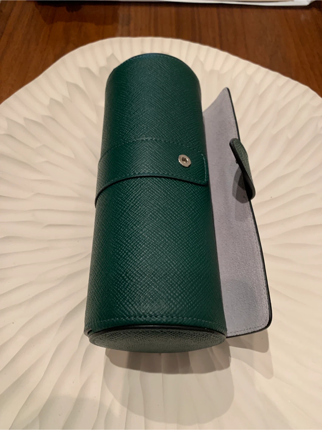 Smythson Green Leather Travel Watch Case - photo 3