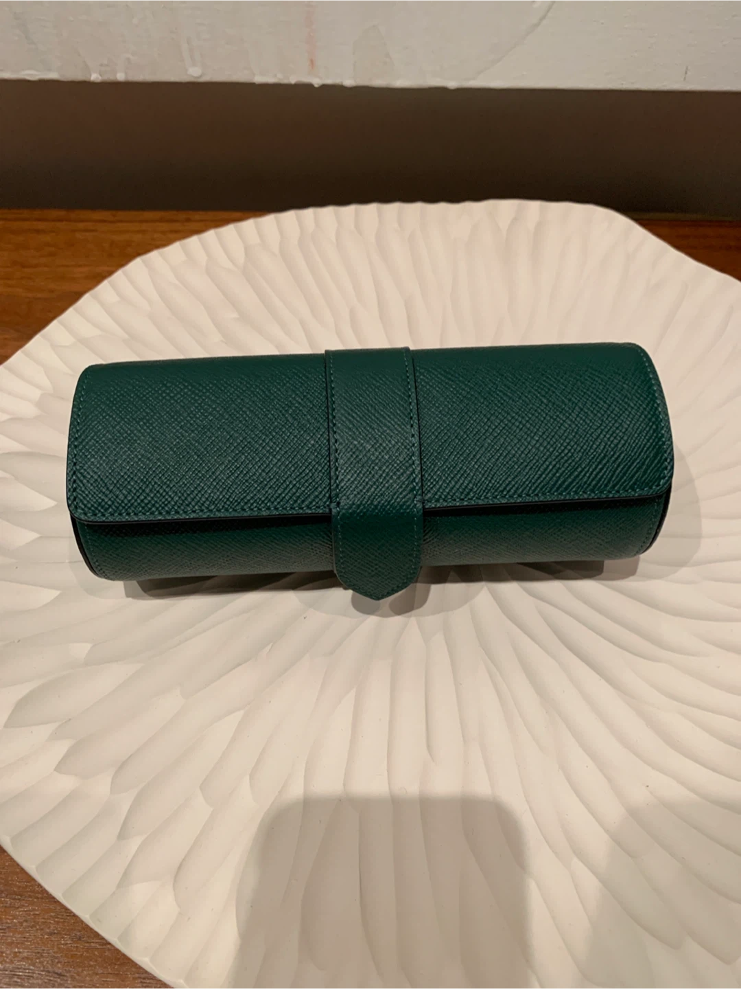 Smythson Green Leather Travel Watch Case - photo 2