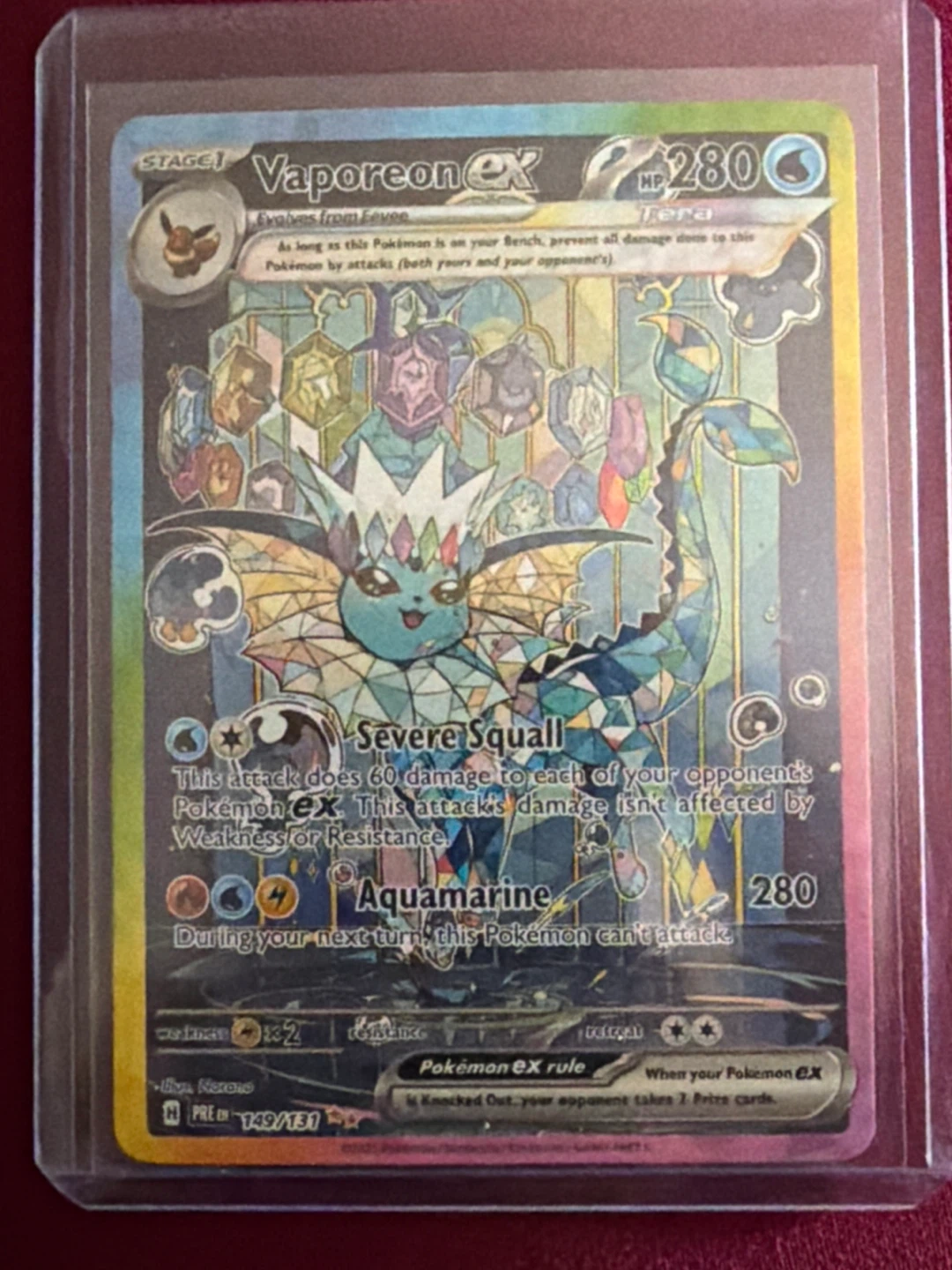 Vaporeon EX Rare Holo 149/131 Pokémon Card