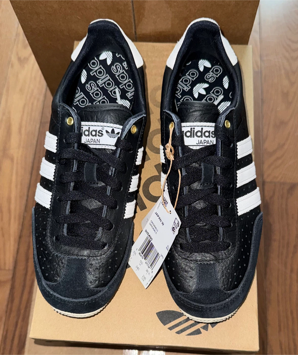Adidas Japan Black White Leather Suede Sneakers Size 7 Women’s
