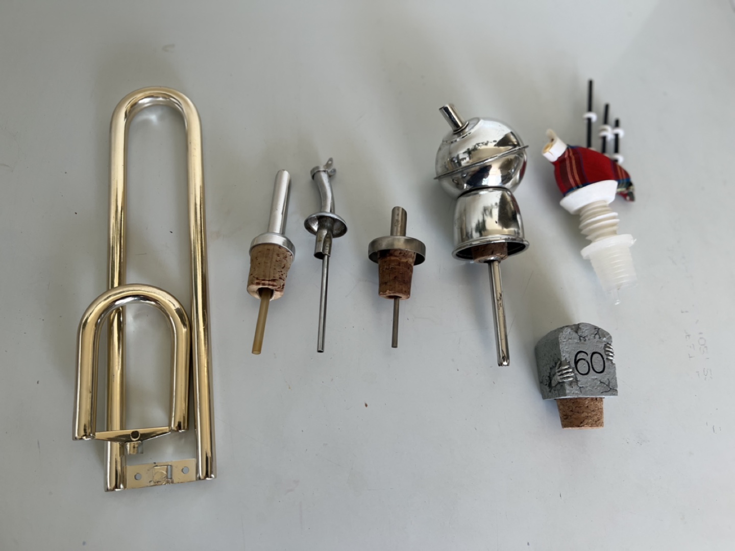 Vintage-Assorted Bar Pourers and Cocktail Accessories