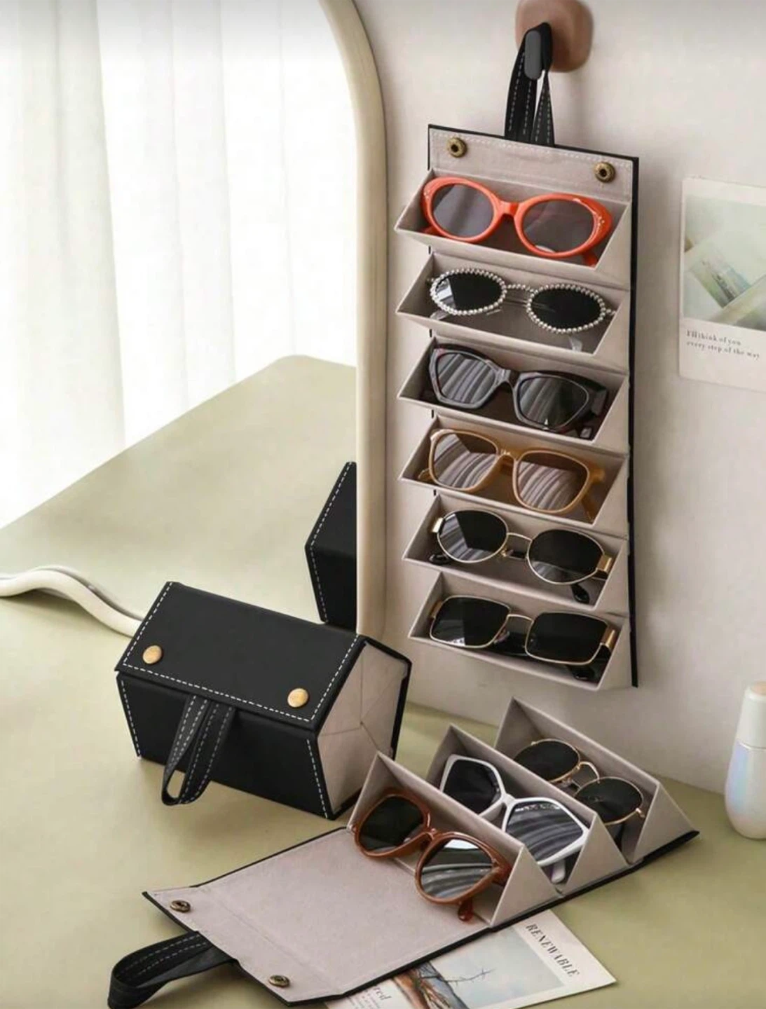 Travel Shoe Bag and Sunglasses Organizer Set
