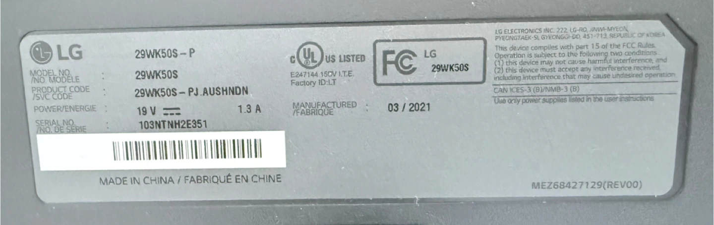 LG 29 Inch UltraWide® IPS LED Monitor 29WK50S - photo 3