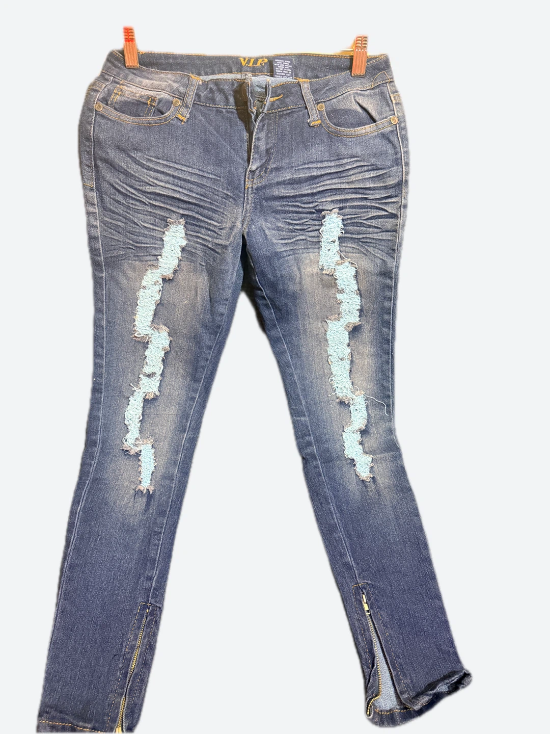 VIP Jeans Women's Size 5/6 Distressed Skinny Leg Zip Ankle - photo 2