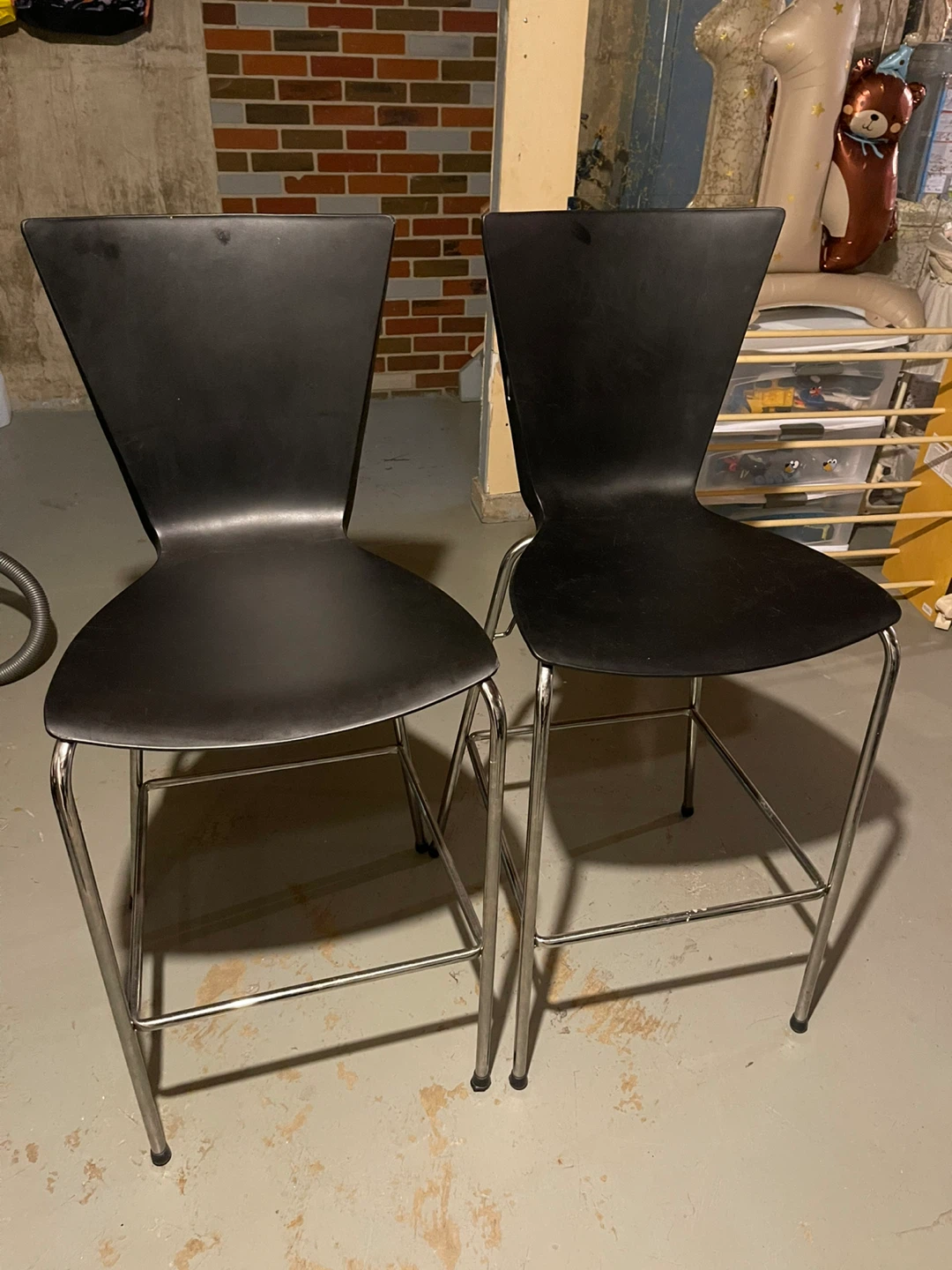Pair of Black Bar Stools