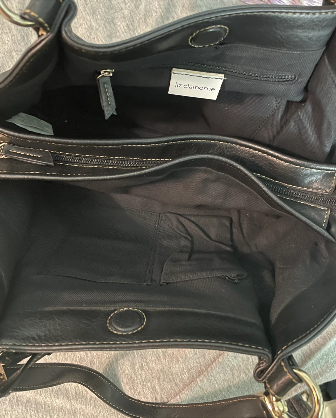 Liz Claiborne Brown Faux Leather Shoulder Bag - photo 5