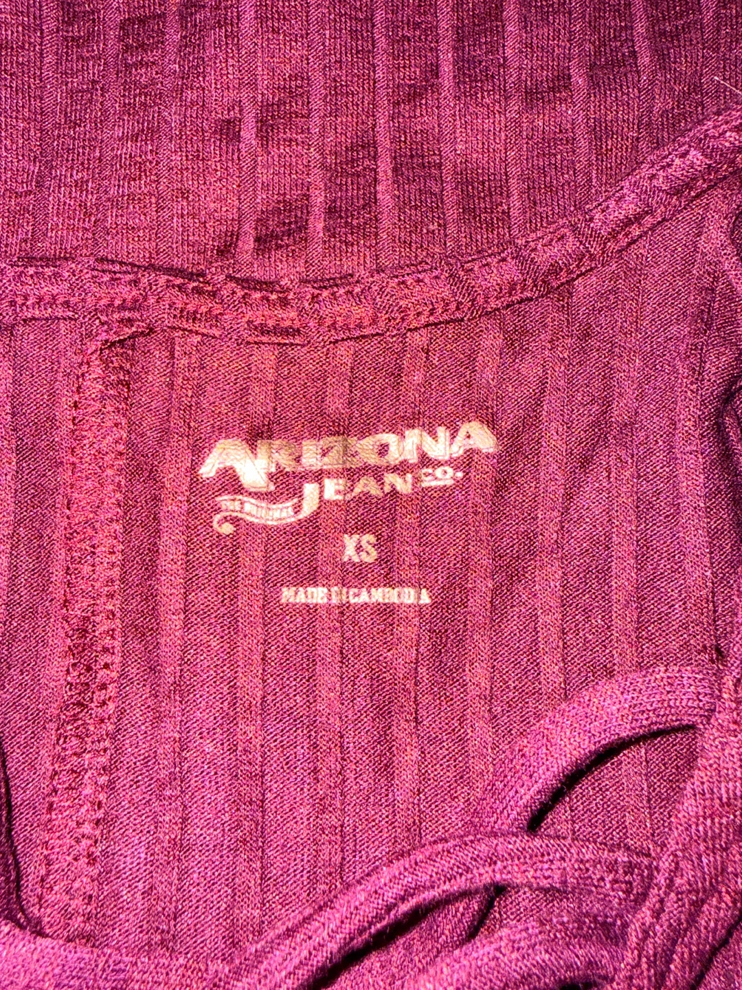 Arizona Jeans Co. Burgundy Ribbed Lace-Up Tank Top Size XS - photo 2