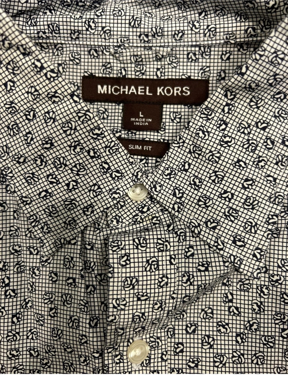 Michael Kors Men's Slim Fit Button-Down Shirt Size L - photo 2