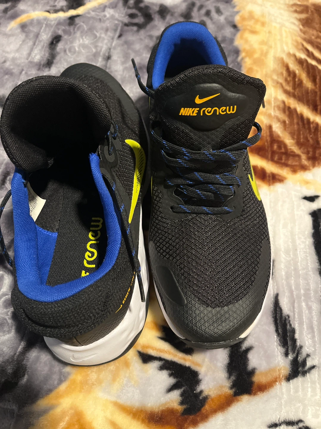 9.5 Nike Renew Running Shoes - Black/Yellow/Blue - photo 3