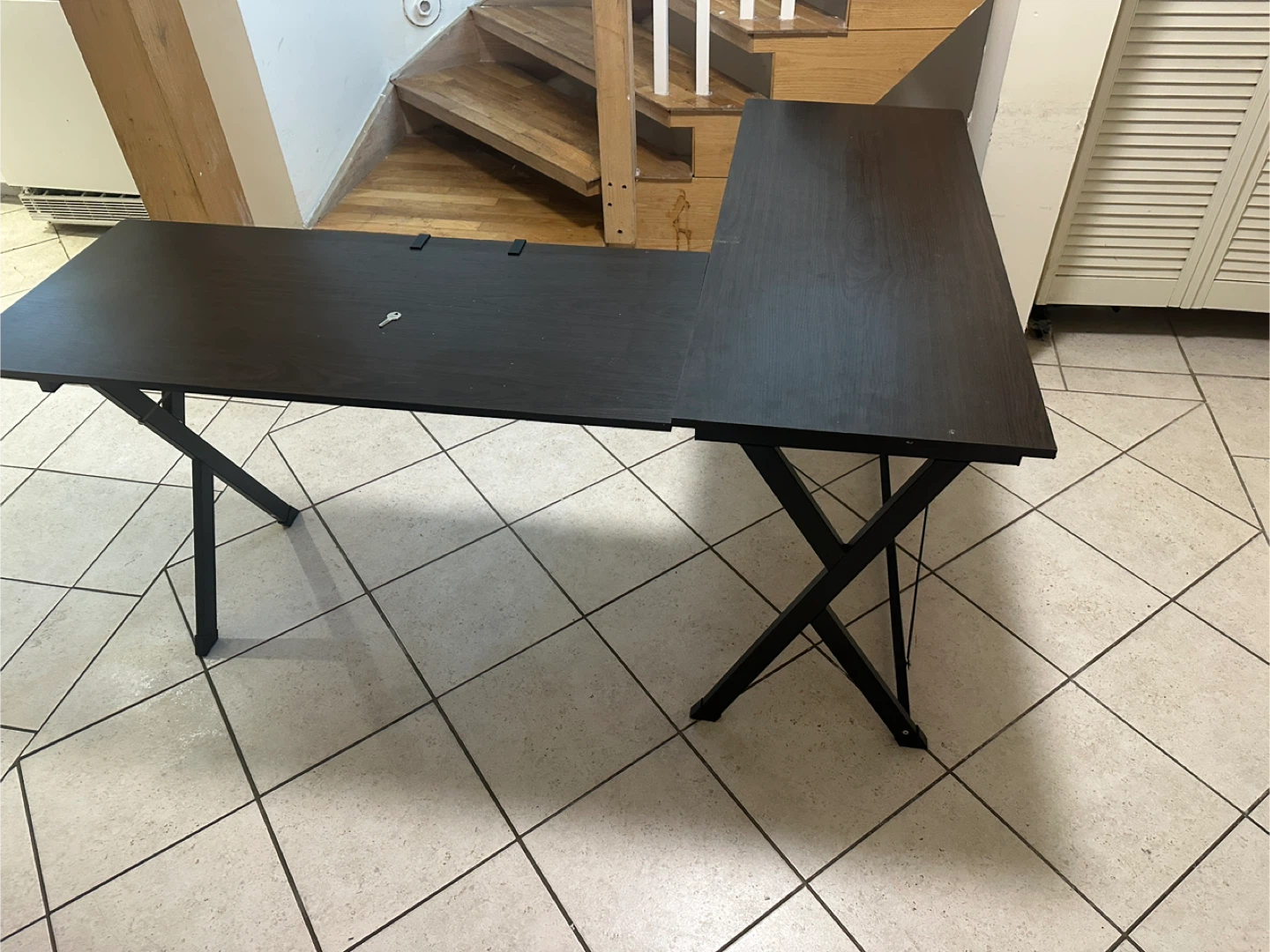 Dark Wood L-Shaped Desk
