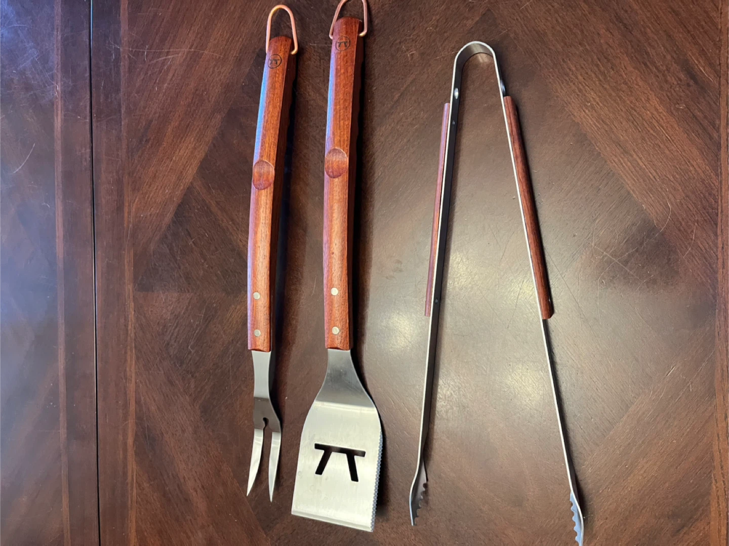 BBQ Tool Set with Wooden Handles