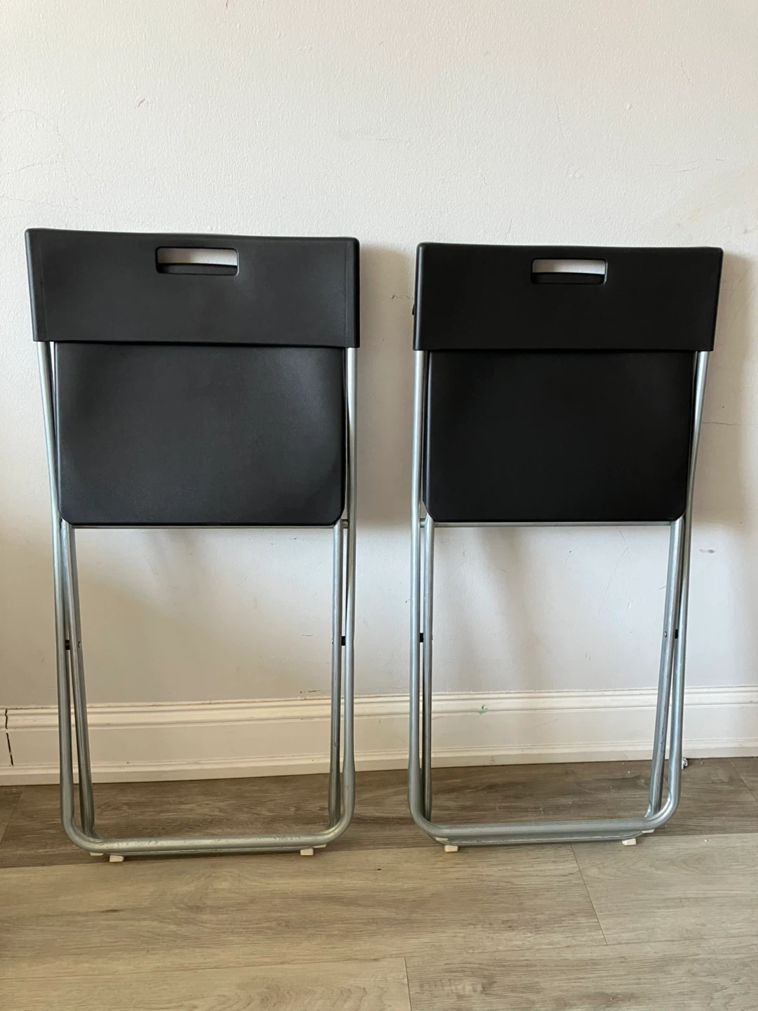 Set of 2 Black Folding Chairs - photo 3
