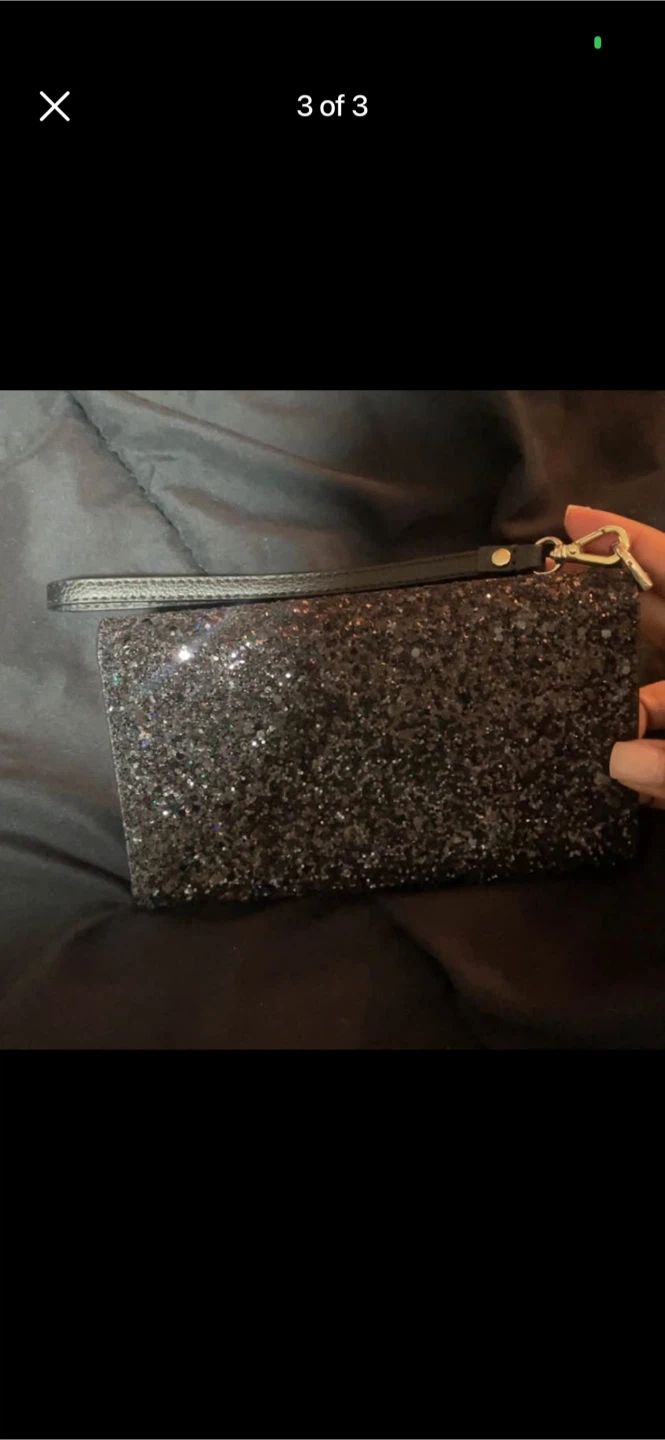 Kate Spade Black Glitter Wristlet Wallet - photo 3