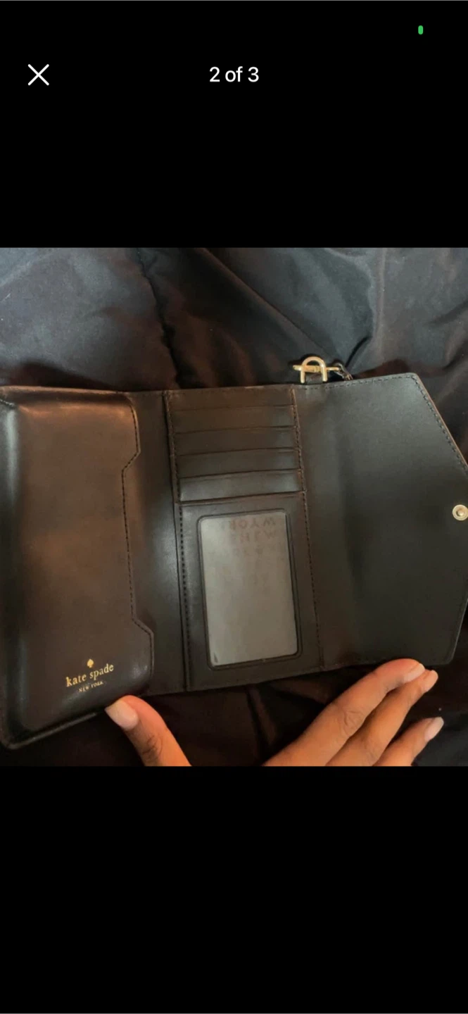 Kate Spade Black Glitter Wristlet Wallet - photo 2