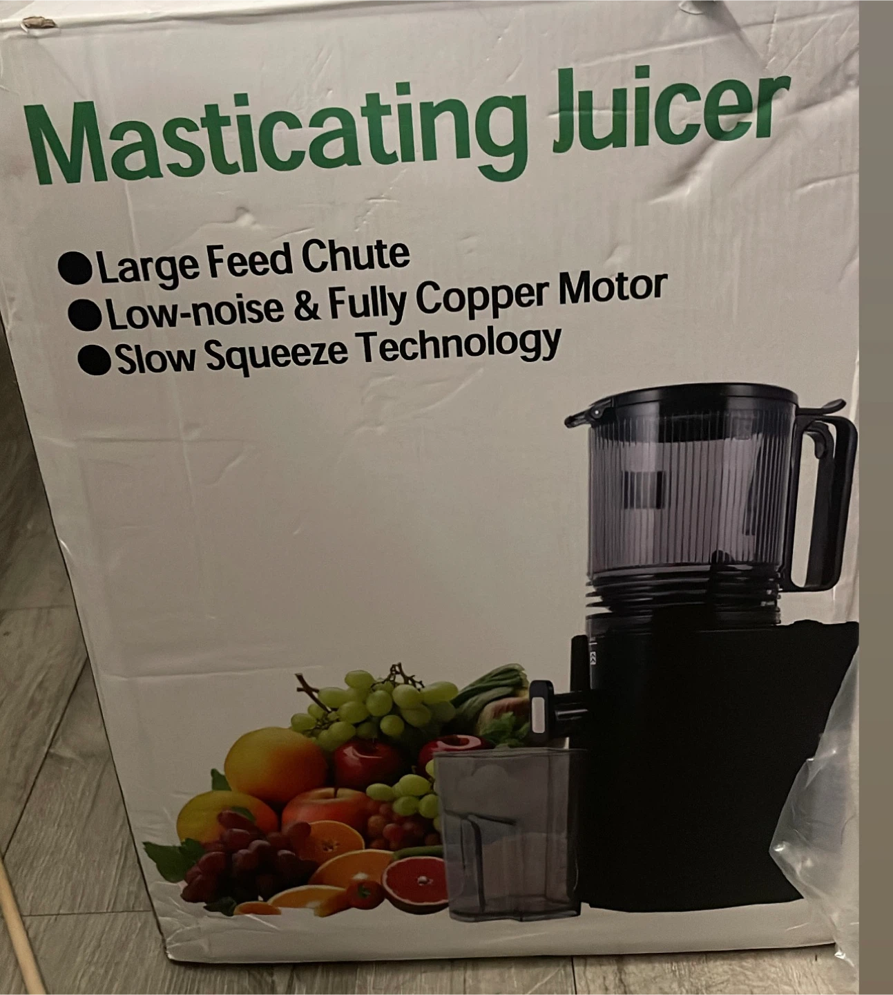 Masticating Juicer with Large Feed Chute