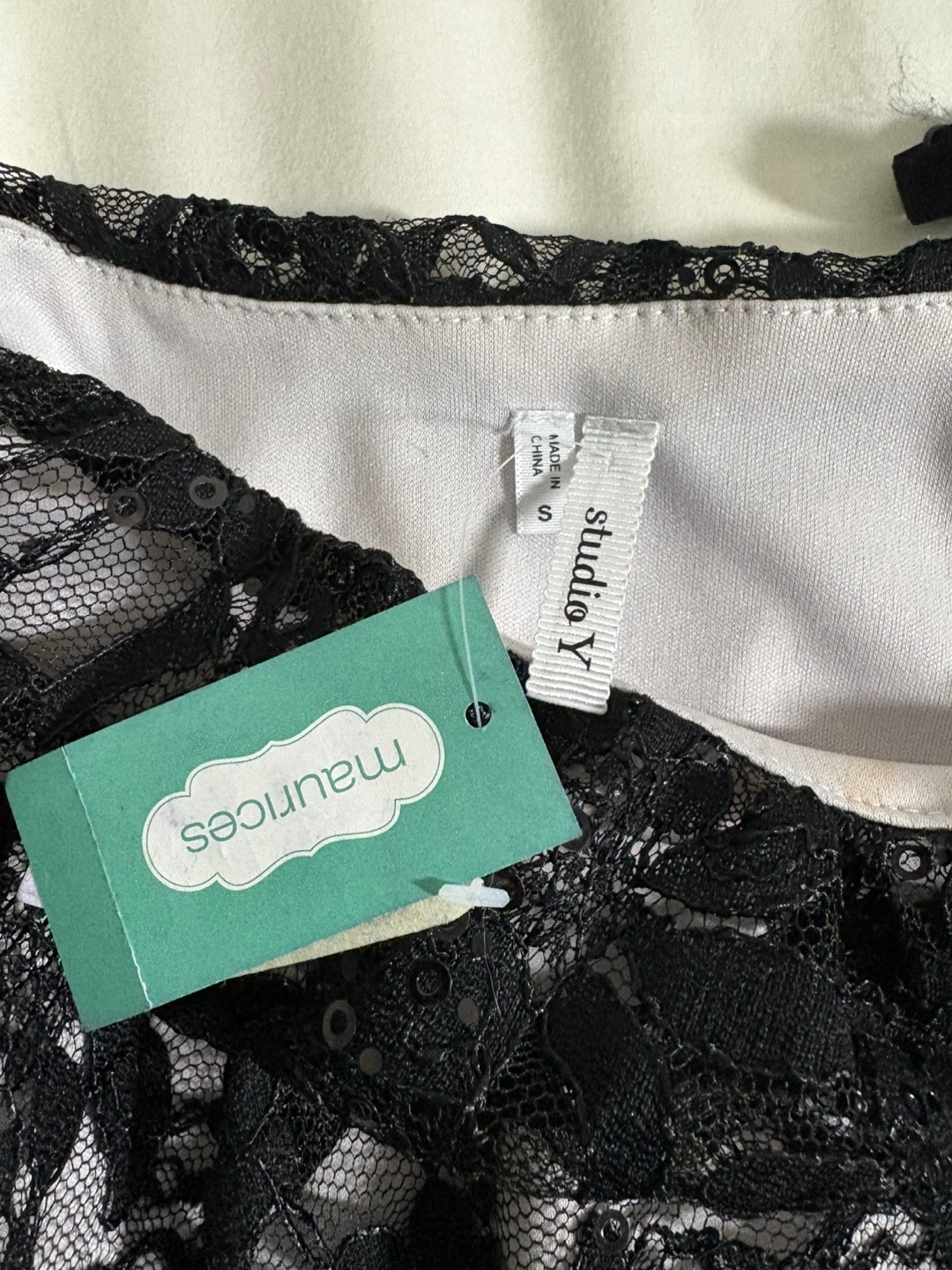 Studio Y Black Lace Spaghetti Strap Dress Size S - photo 5