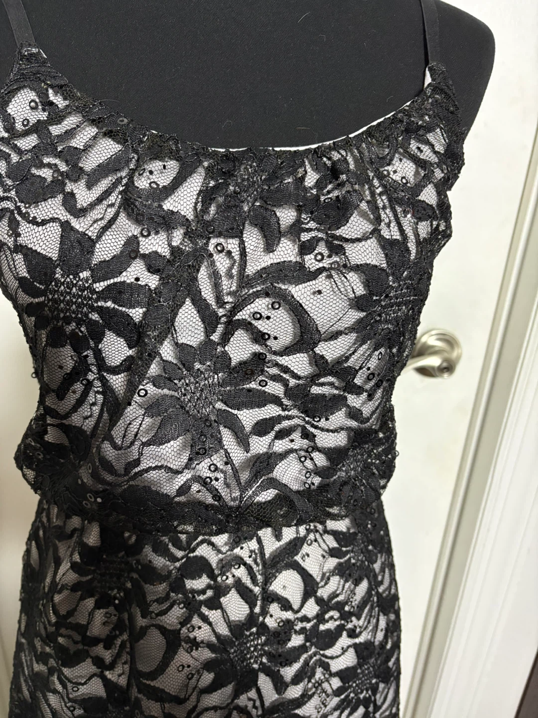 Studio Y Black Lace Spaghetti Strap Dress Size S - photo 3
