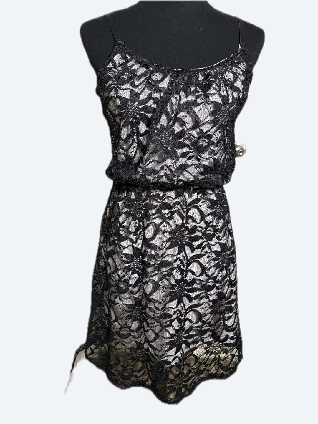 Studio Y Black Lace Spaghetti Strap Dress Size S