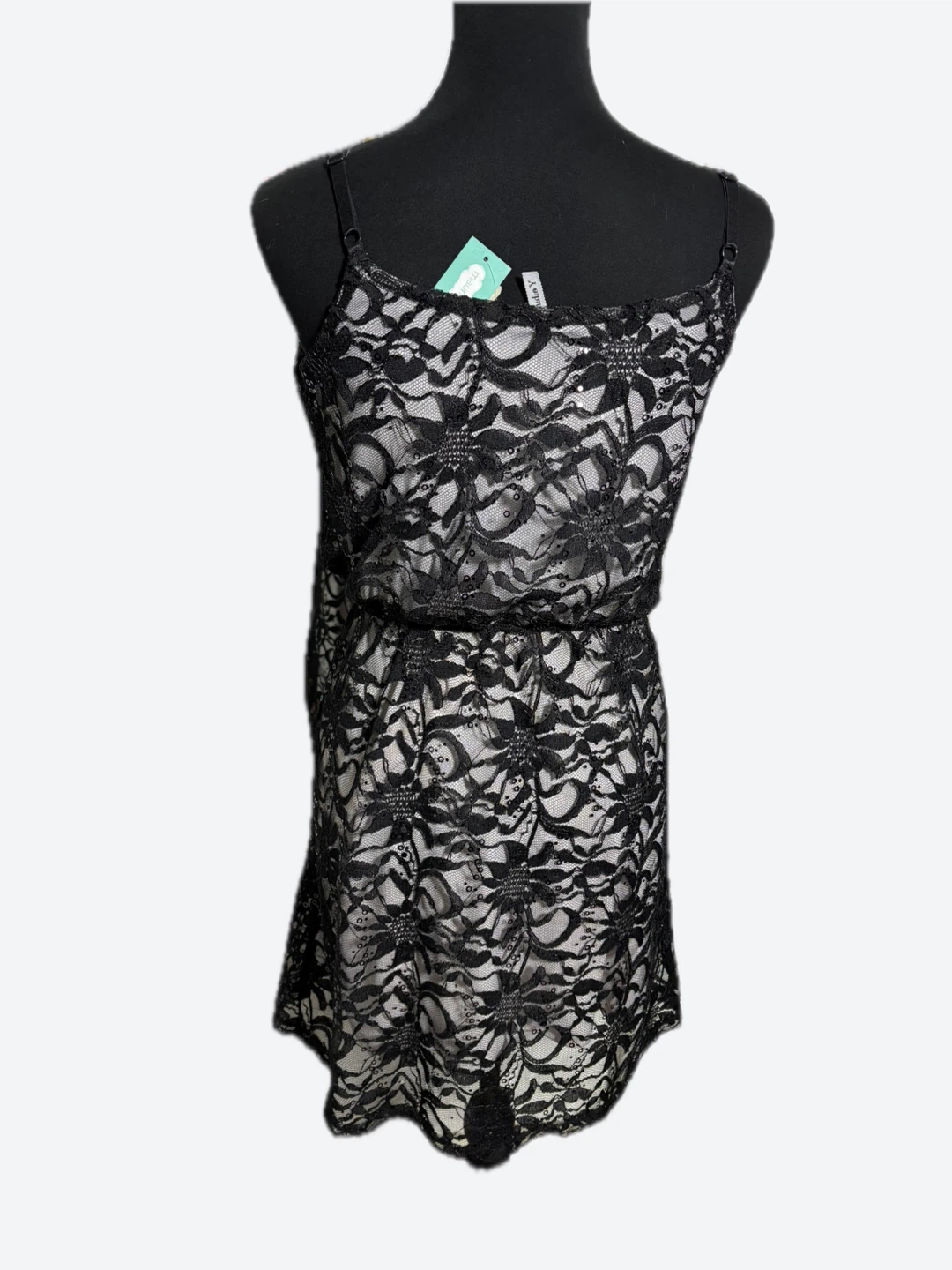 Studio Y Black Lace Spaghetti Strap Dress Size S - photo 2