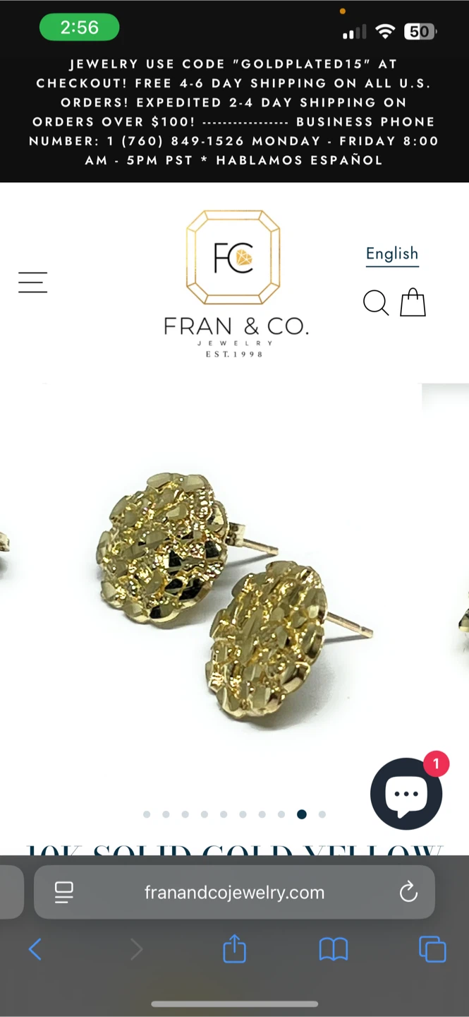 Fran & Co. 10k Solid Gold Yellow Nugget Cluster Stud Earrings - photo 3