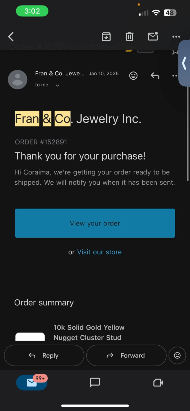 Fran & Co. 10k Solid Gold Yellow Nugget Cluster Stud Earrings - photo 2