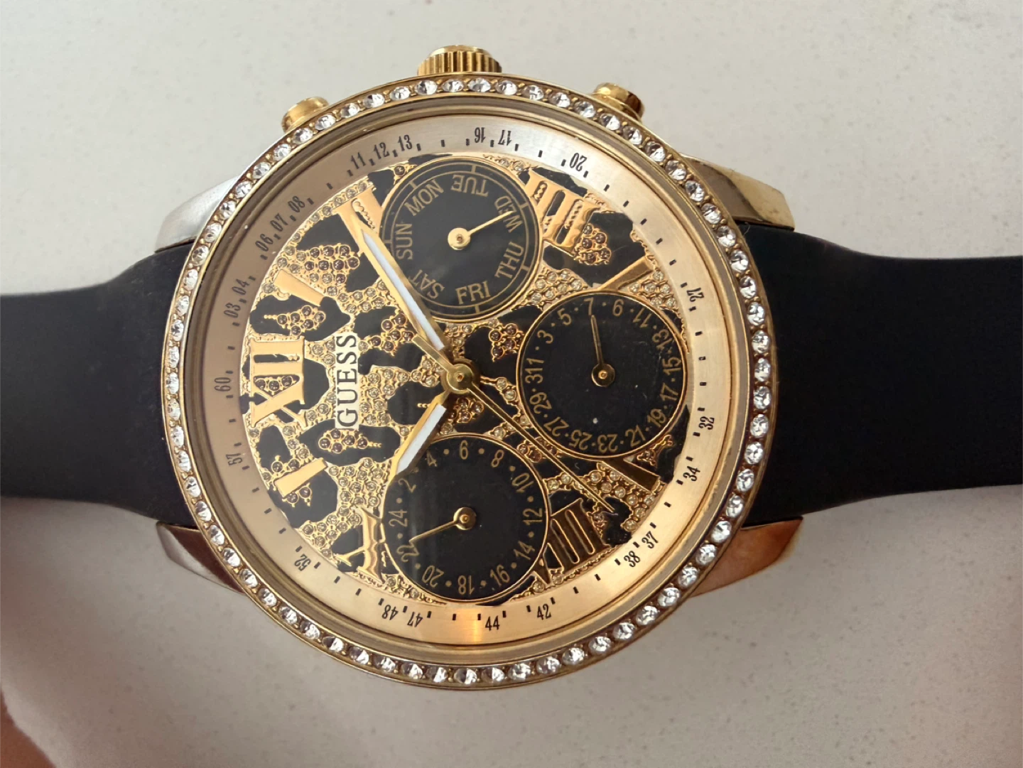Guess Gold Tone Multifunction Watch