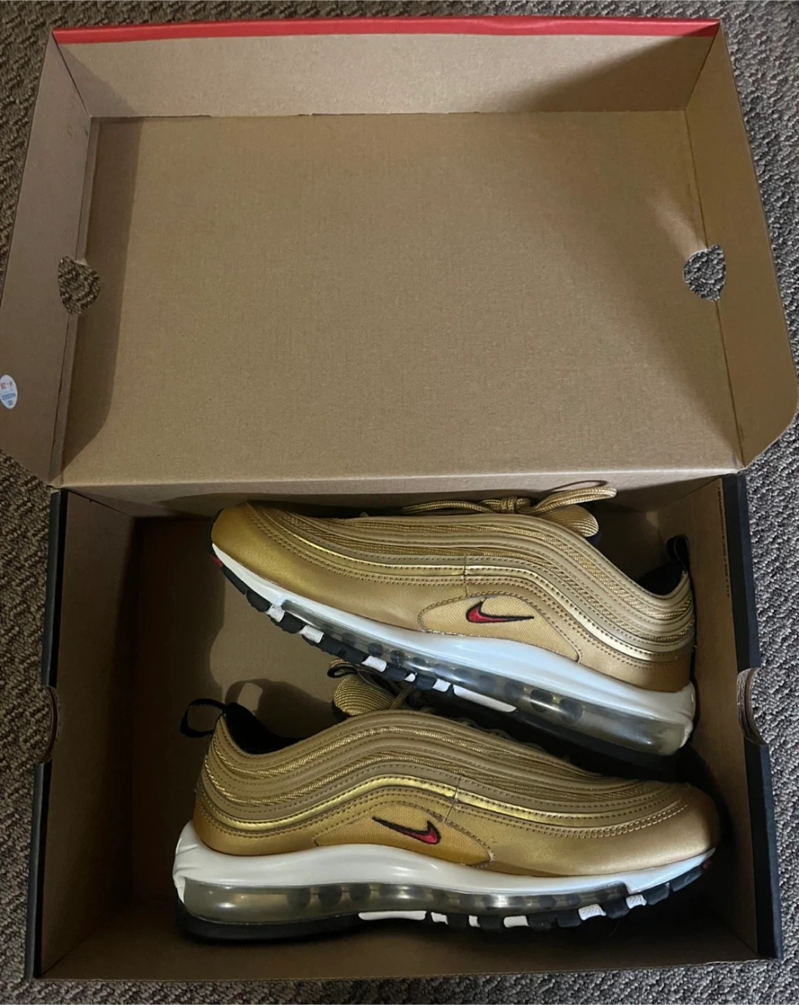 Nike Air Max 97 OG Metallic Gold Shoes Size 9 - photo 2