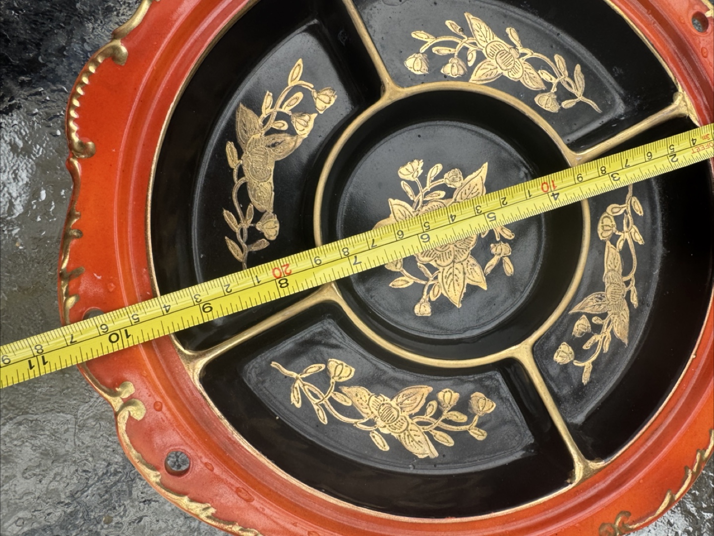 Vintage Hand Painted Japan Divided Serving Tray with Lid - photo 4