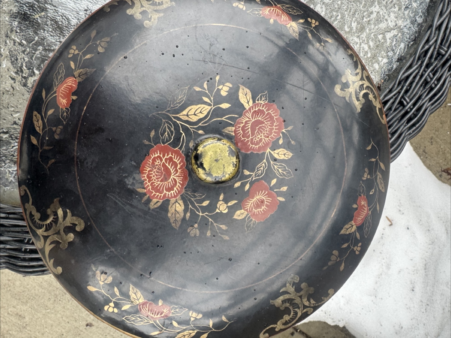 Vintage Hand Painted Japan Divided Serving Tray with Lid - photo 3