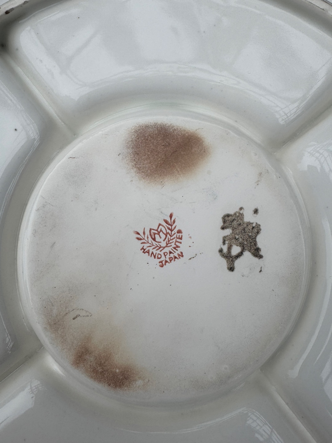 Vintage Hand Painted Japan Divided Serving Tray with Lid - photo 5