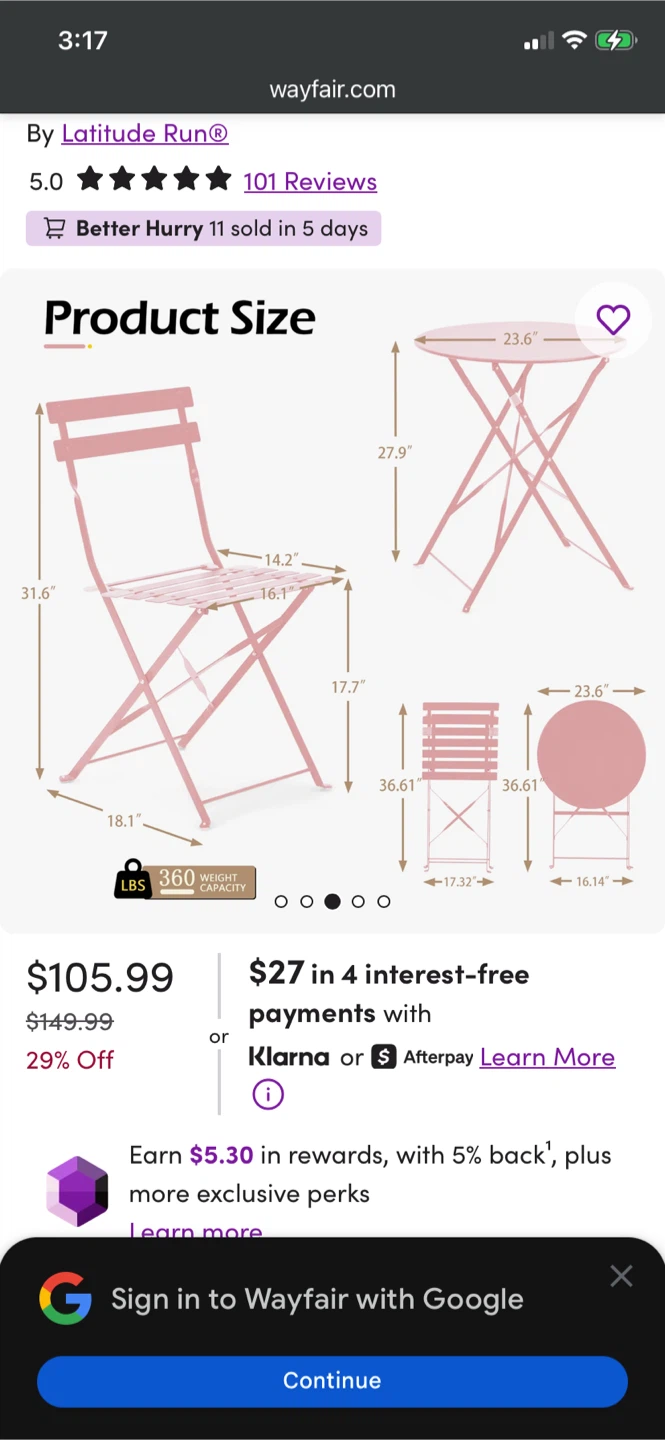 Pink bistro table - photo 2