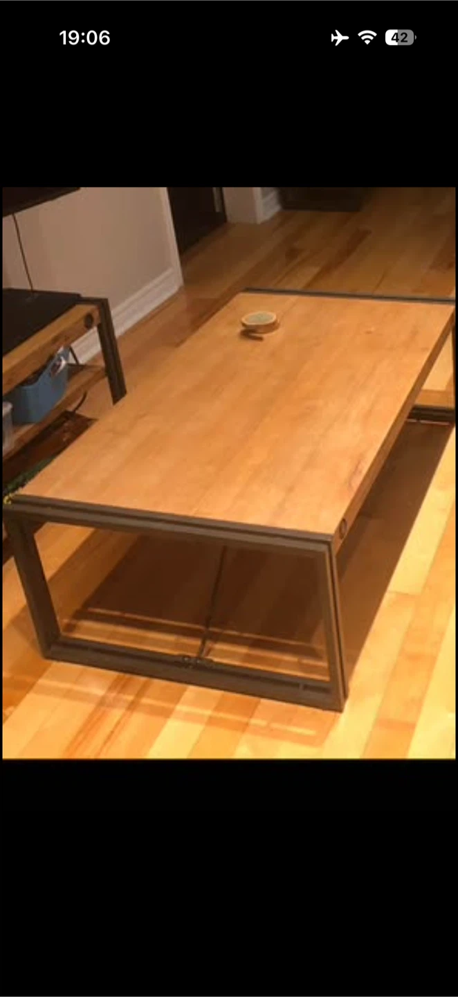 Wood and Metal Coffee Table