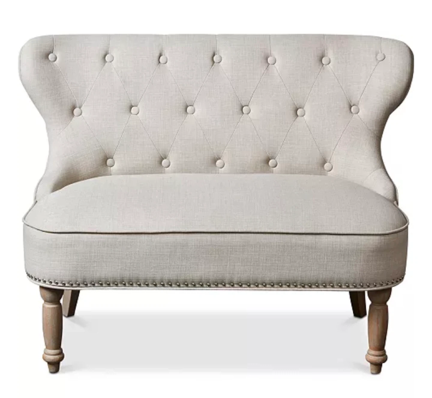 Upholstered Loveseat with Tufted Back and Nailhead Trim - photo 4