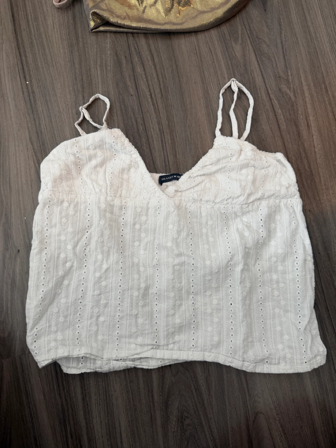 White Brandy Melville Eyelet Camisole Top