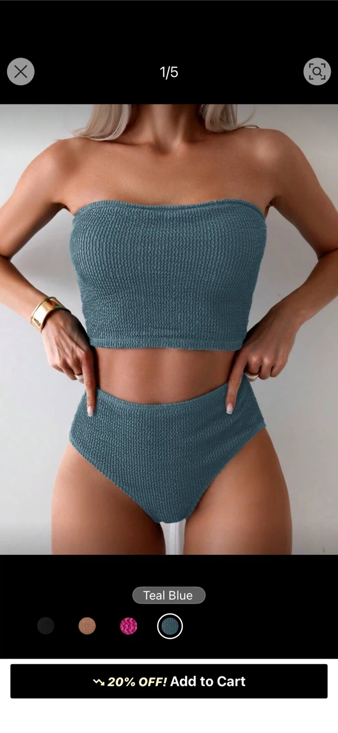 Swim Basics Textured Bikini Set - photo 5