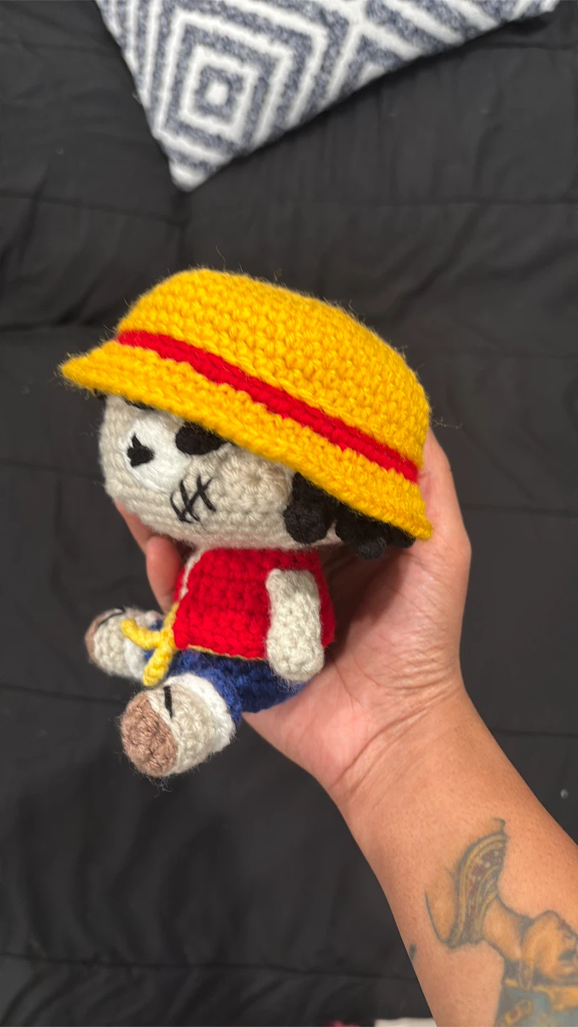 Handmade Crochet Monkey D. Luffy Amigurumi Doll - photo 2