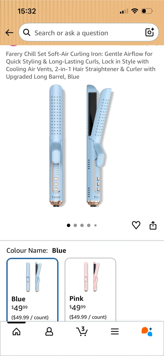 Farery Chill Set Curling Iron & Straightener - Blue - photo 3