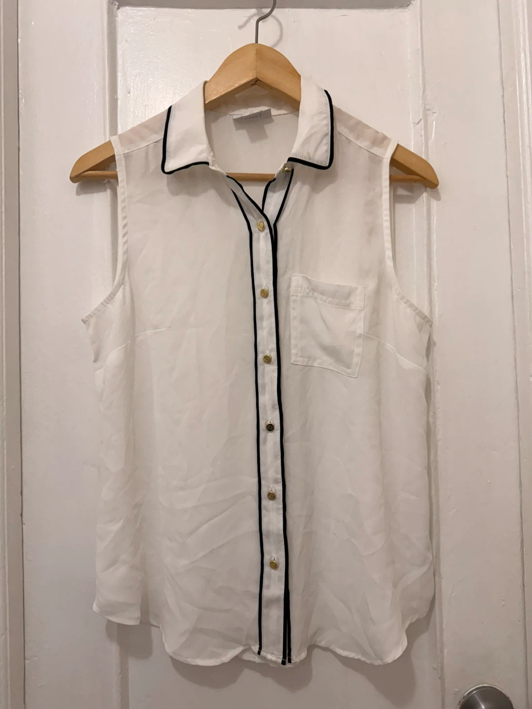 Liz Claiborne White Sleeveless Sheer Blouse - PS