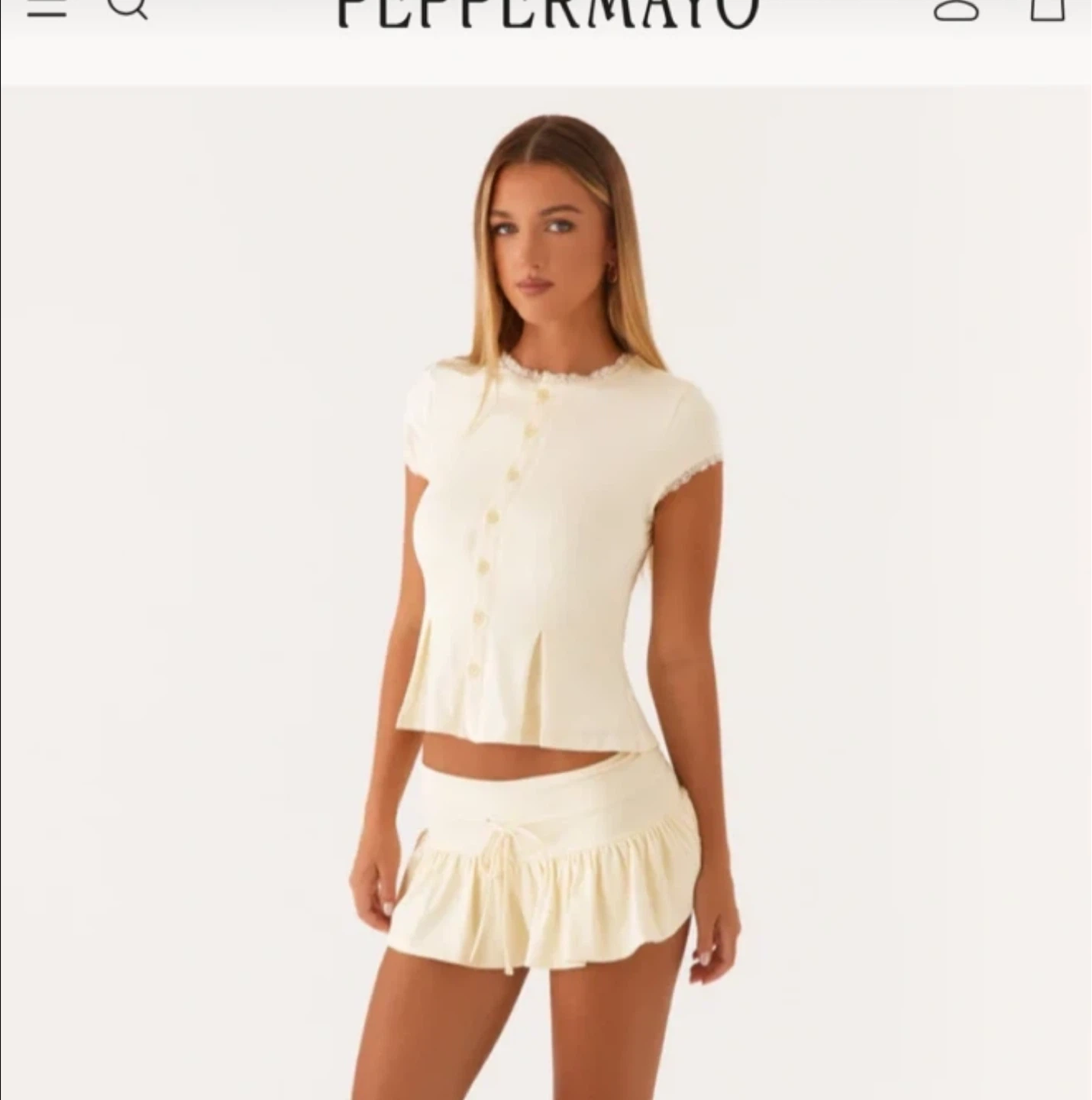 Pepper Mayo Landon Button Up Top - Lemon