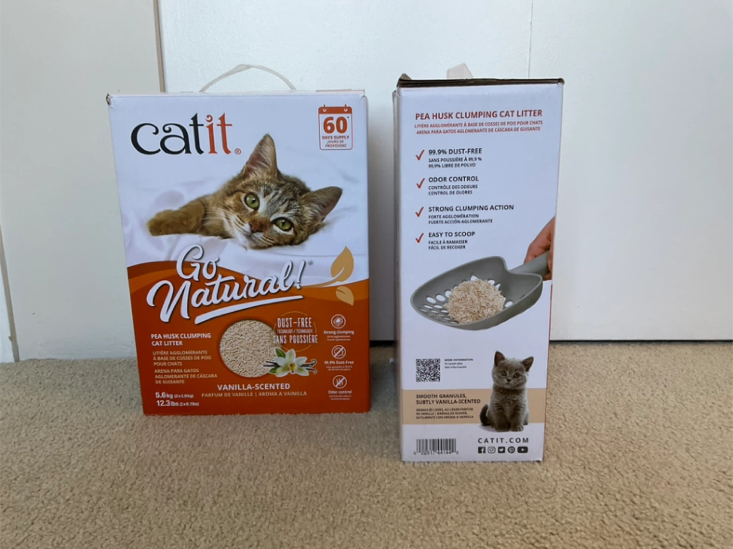 2 boxes of Catit Go Natural Cat Litter $15 each