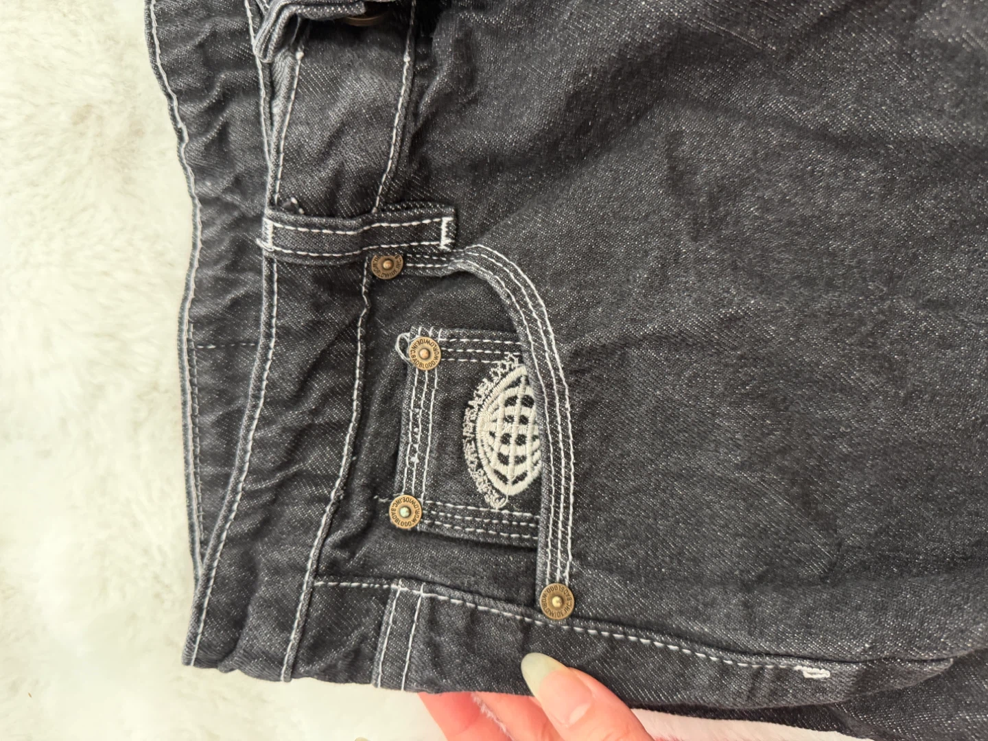 Wide leg contrast stitch jeans - photo 4