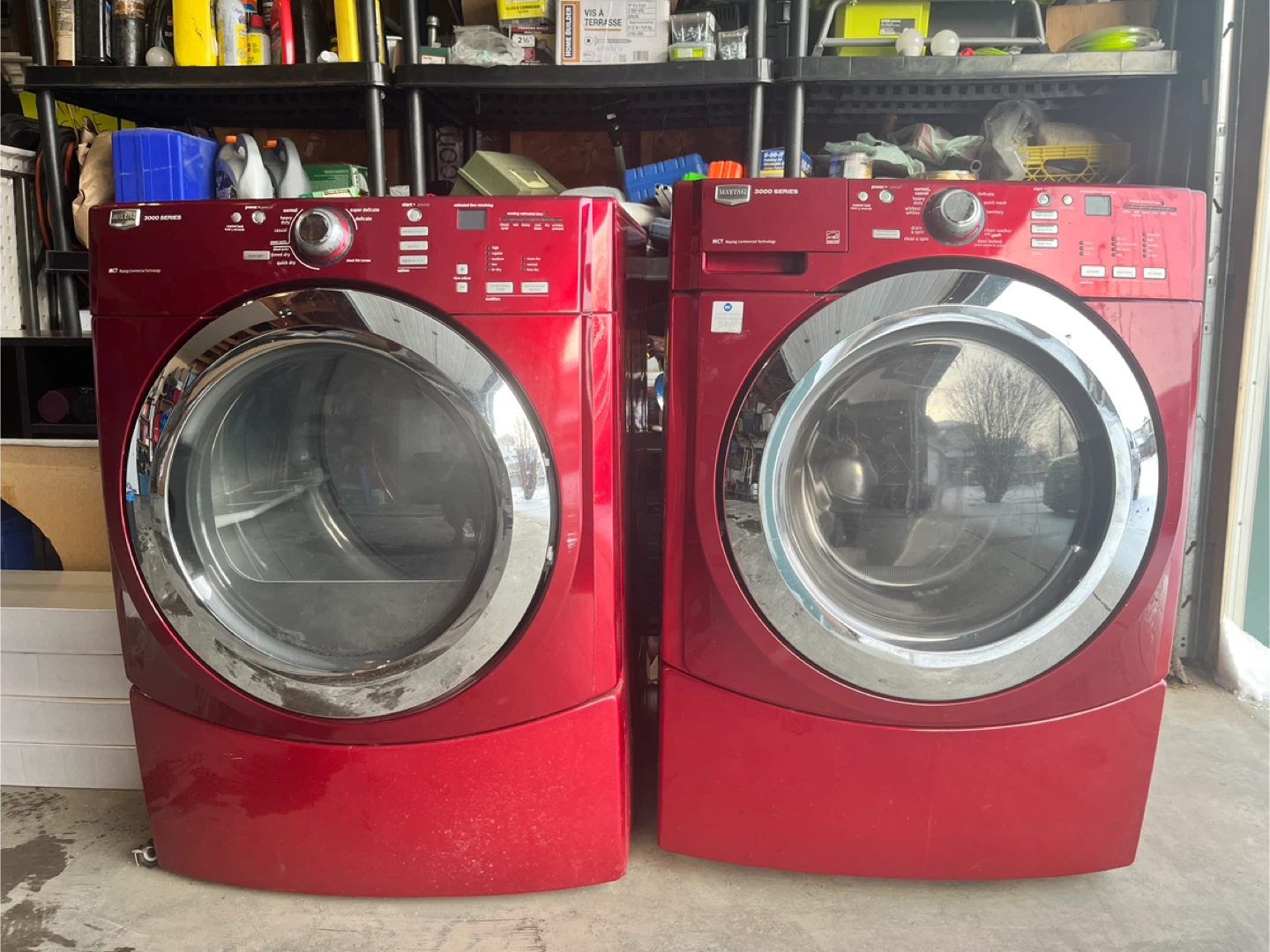 Maytag 3000 Series Front Load Washer and Dryer Set - Red