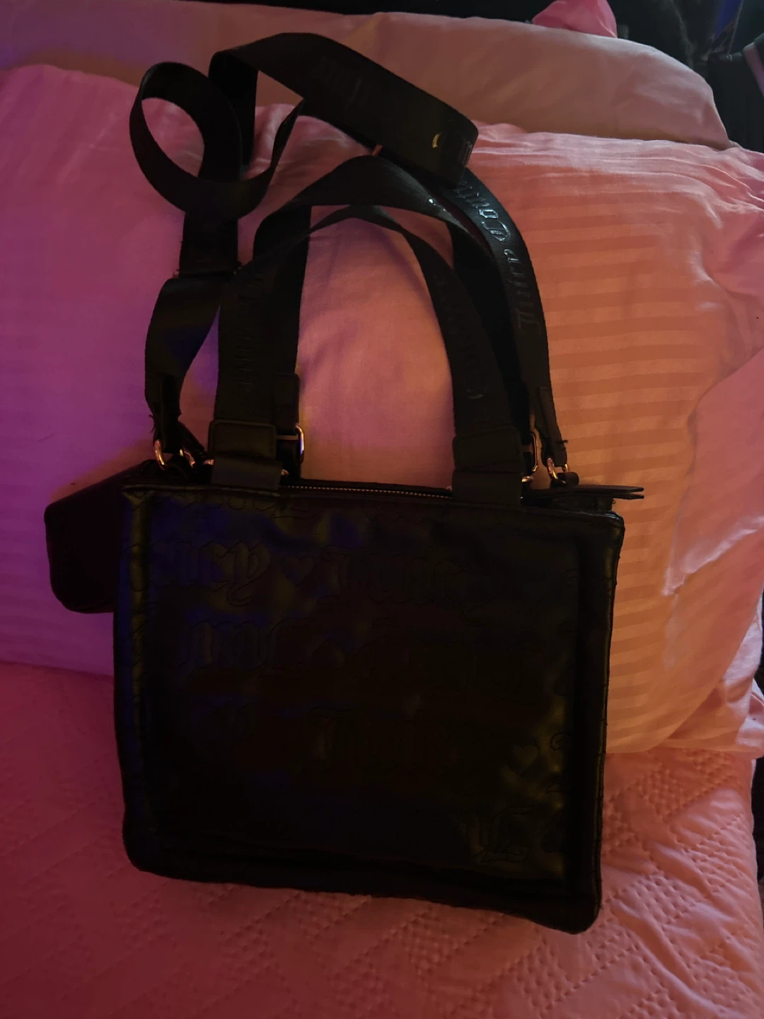 Juicy Couture Black Embossed Logo Crossbody Bag with Pouch - photo 4