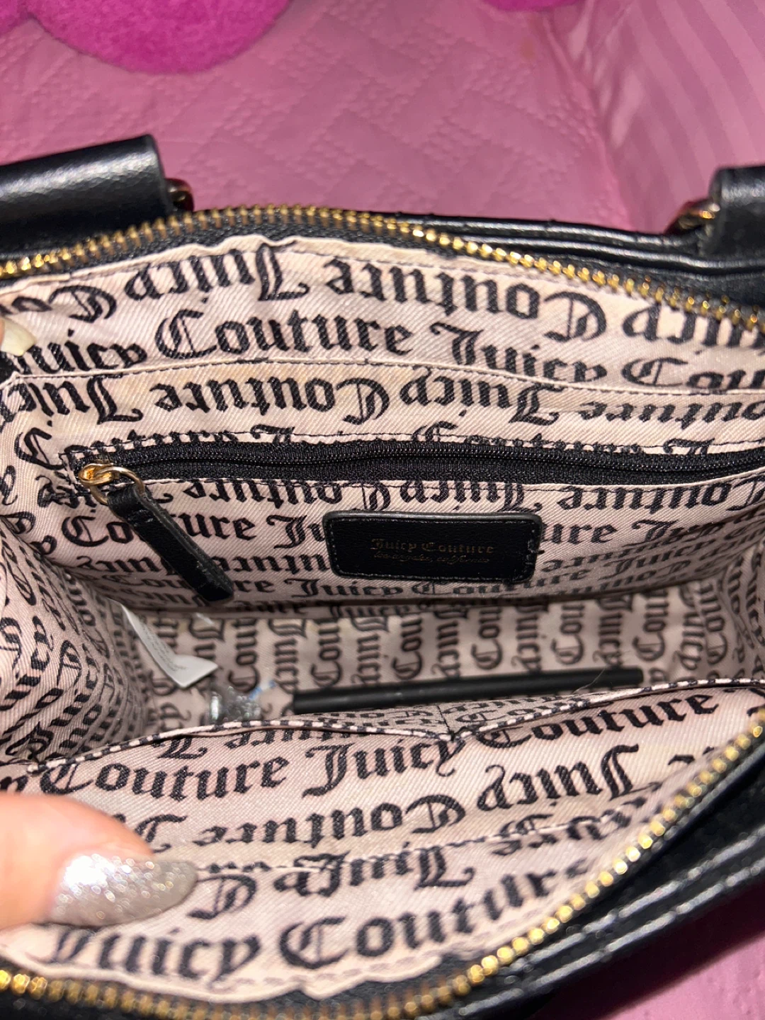 Juicy Couture Black Embossed Logo Crossbody Bag with Pouch - photo 5