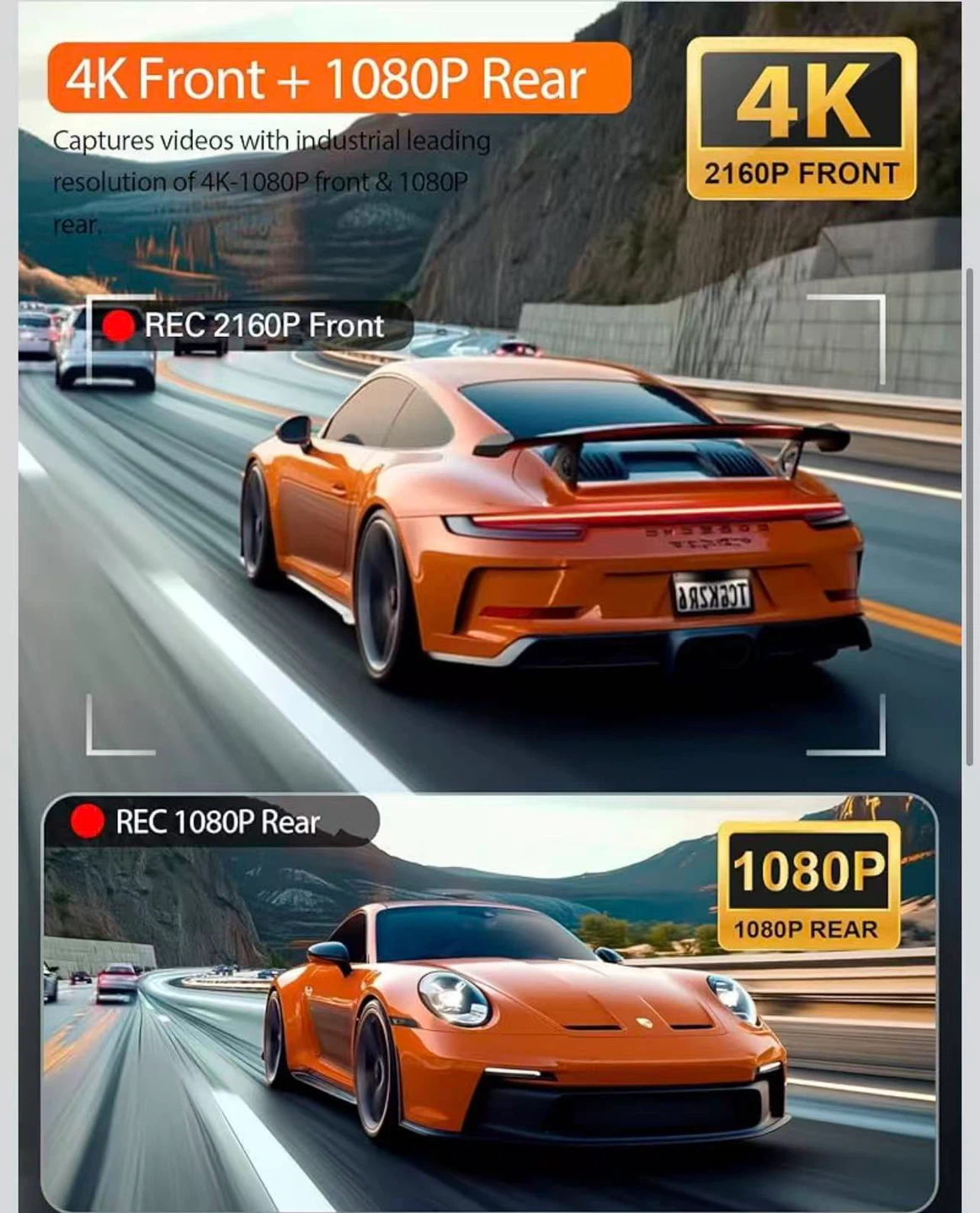 4K Dash Cam with 64GB SD Card - photo 3