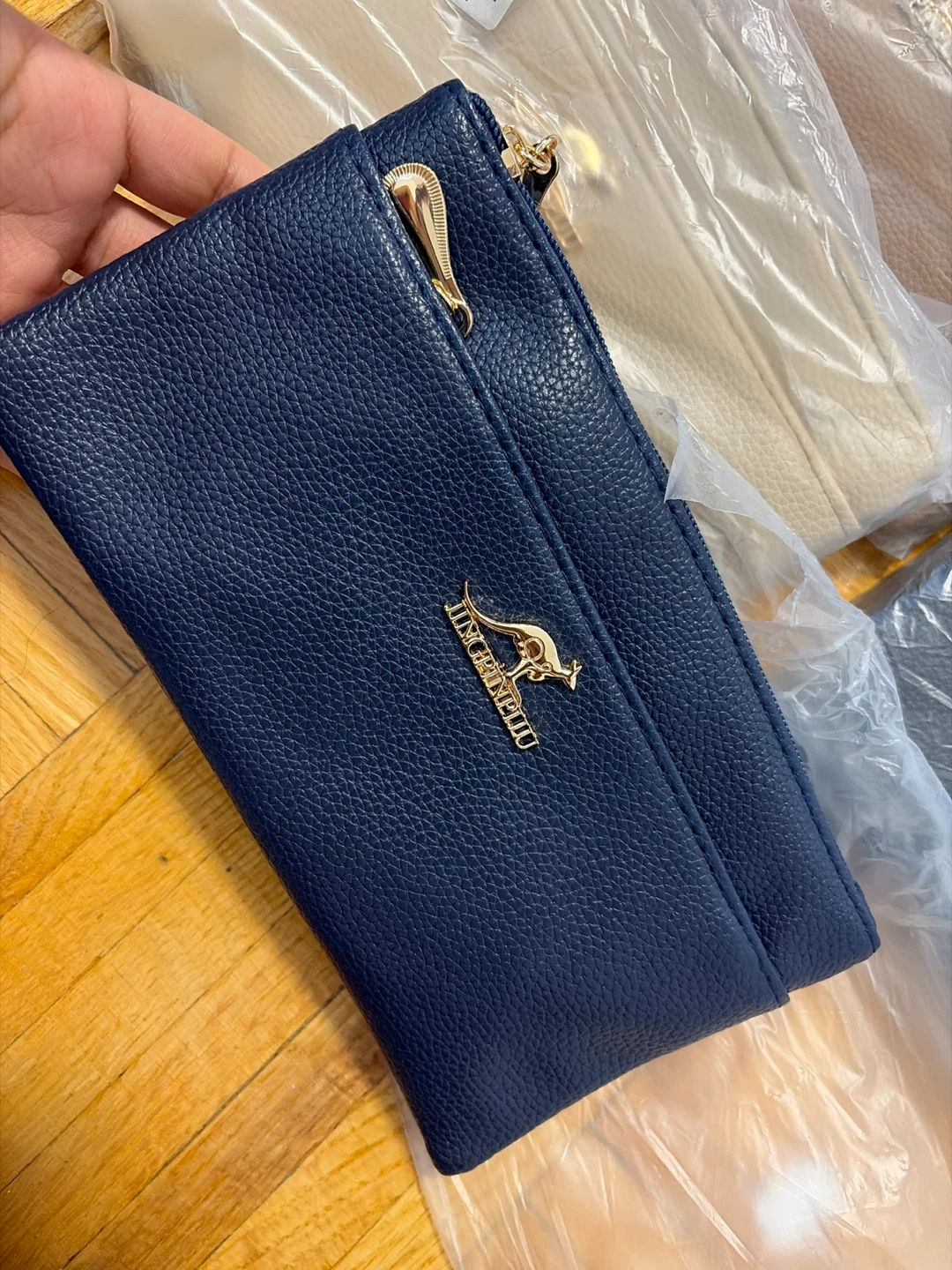 Women's Faux Leather Clutch/Wallet - Navy Blue - photo 2