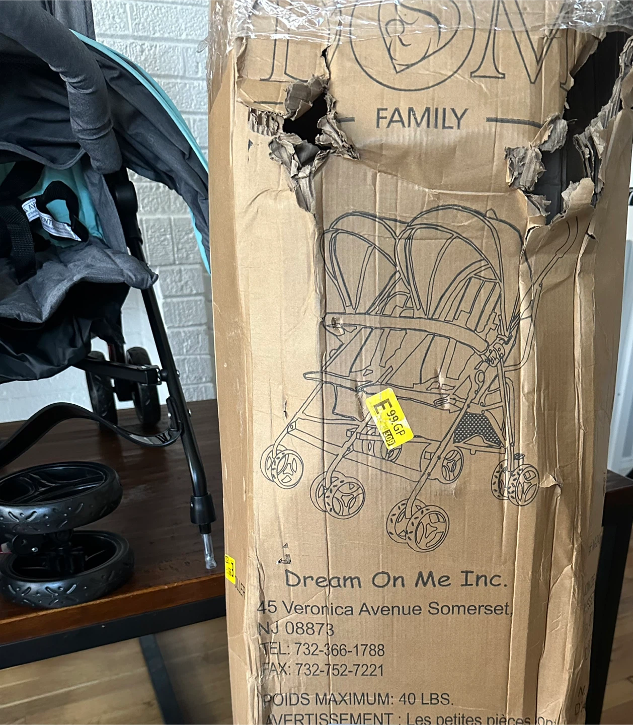 Dream On Me Volgo Twin Umbrella Stroller - Mint & Dark Grey - photo 3