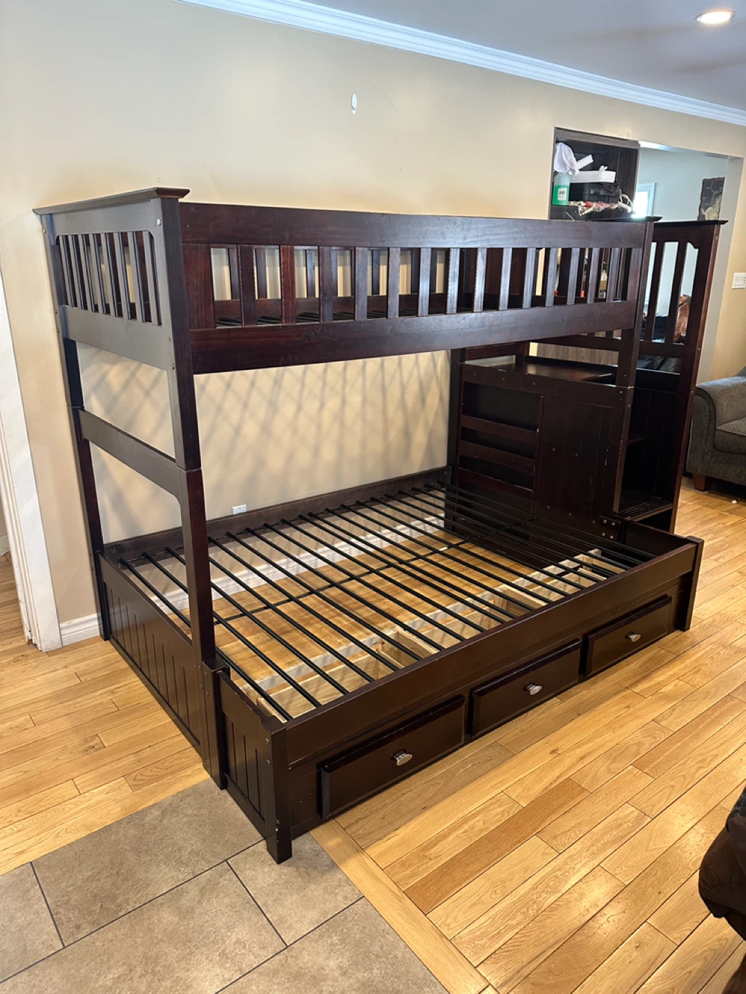 Twin Over Full Staircase Bunk Bed Drawers (CAN DELIVER)