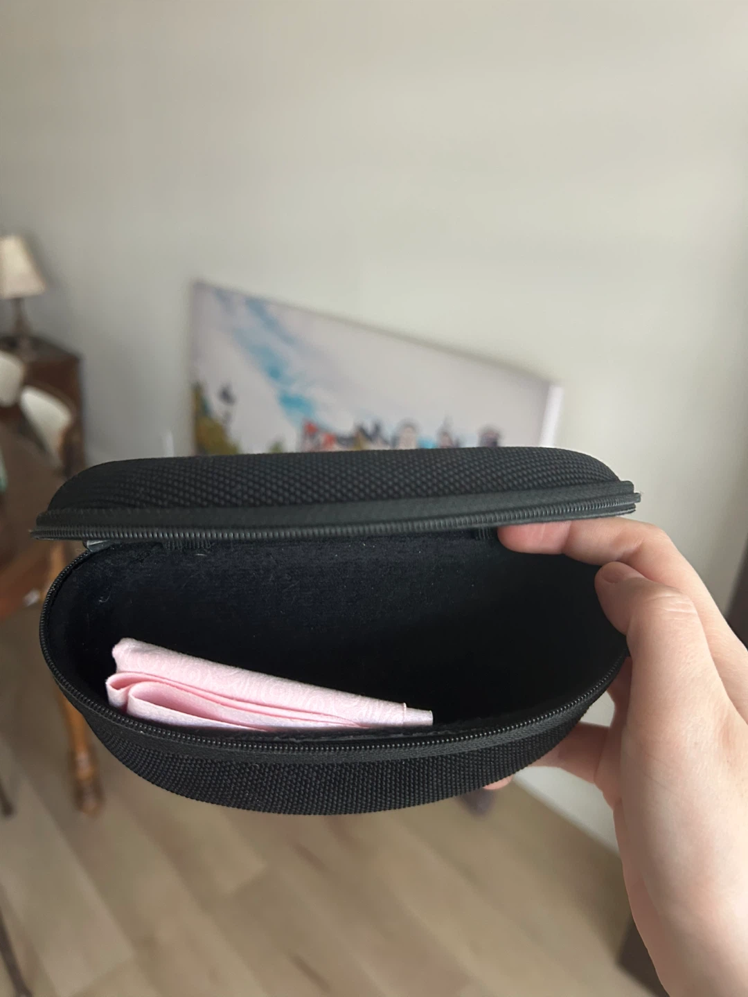 Black Zippered Hard Shell Glasses Case