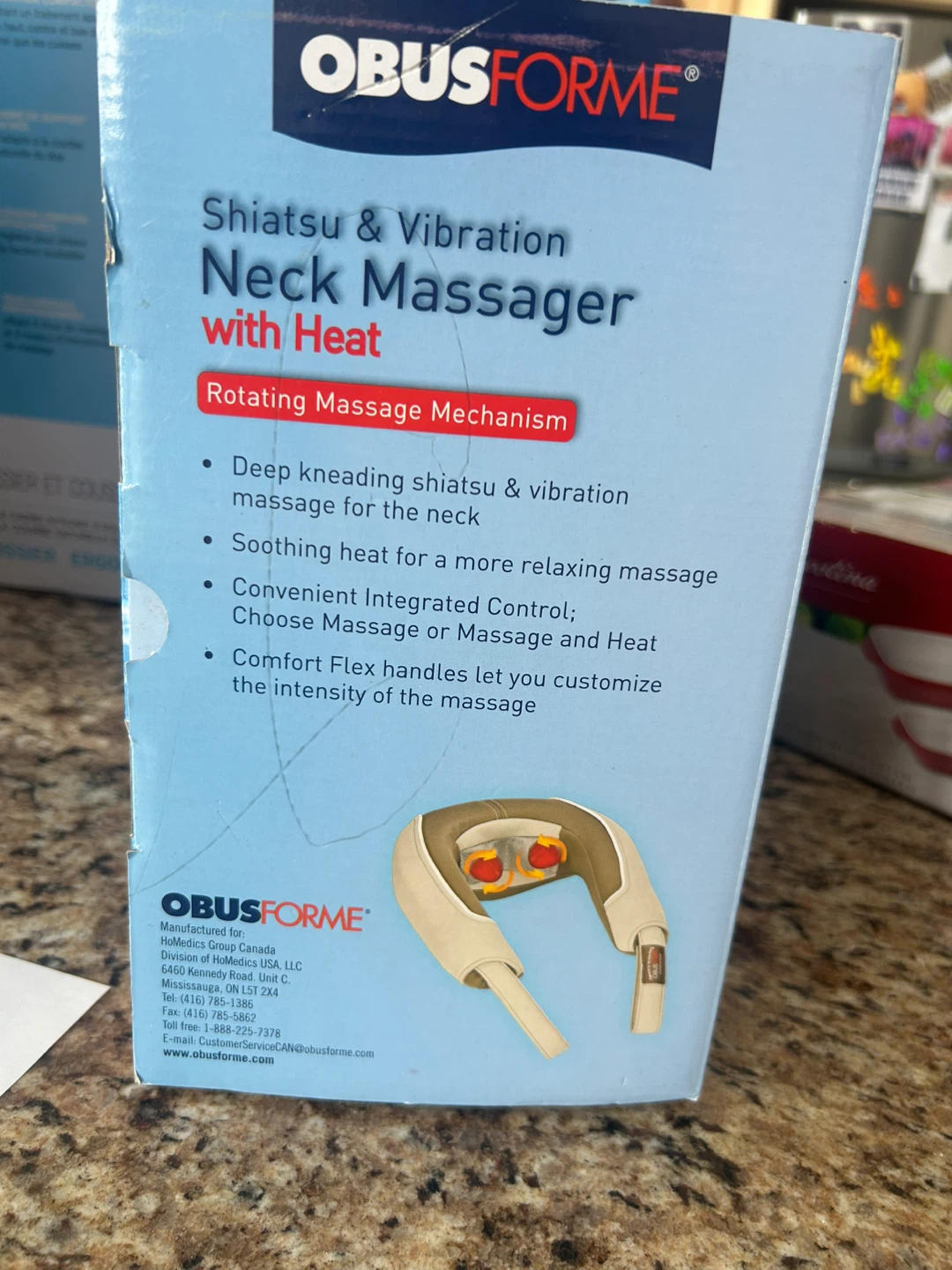 Obusforme Shiatsu & Vibration Neck Massager with Heat - photo 2